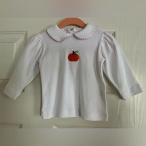 Baby Luigi 6M girls outfit. Pumpkin embroidered top with white pants set. NWT